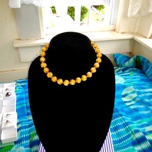 Vintage Lisner Gold Tone Bead Choker Necklace